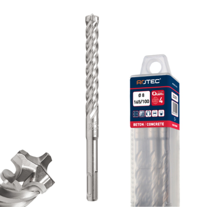 SDS-Plus betonboor 6,5 mm – 4-snijder | box 10 stuks