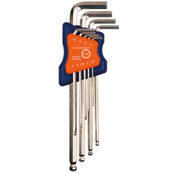 Inbussleutelset lang met kogelkop – 9-delig