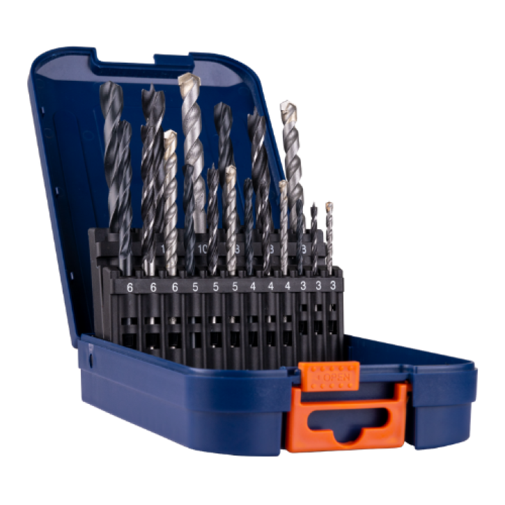 Spiraalborenset voor metaal, hout en steen – 18-delig Spiraalborenset voor metaal, hout en steen – 18-delig