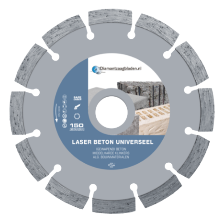 Diamantschijf 150 mm – universeel lasergelast