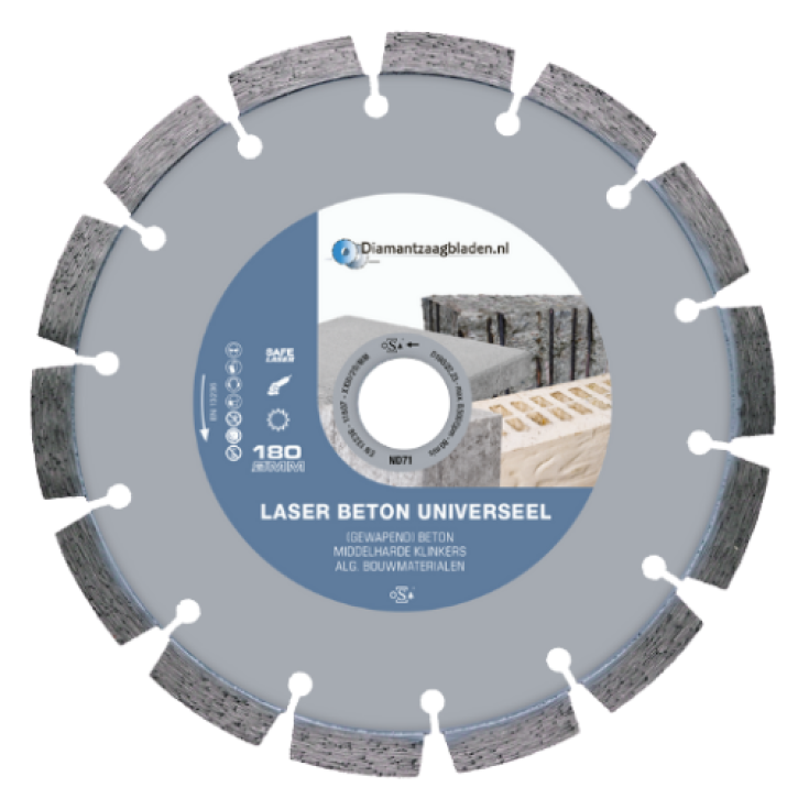 Diamantschijf 180 mm – universeel lasergelast