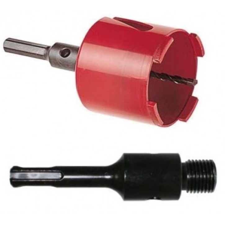 Dozenboor set 82 mm – centreerboor + 6-kant & SDS-Plus adapter