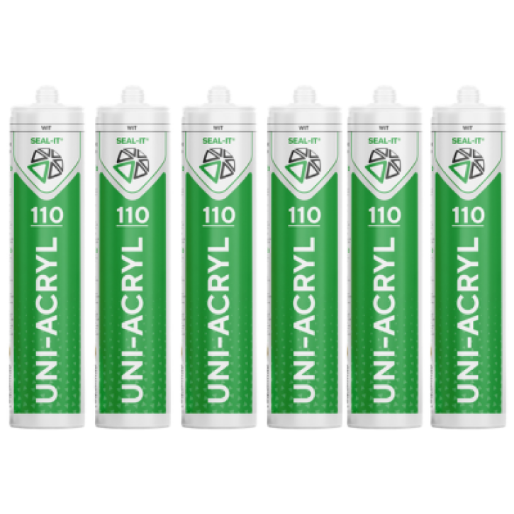 6x Seal-it 110 UNI-ACRYL acrylaatkit voor binnen – wit 310 ml 6x Seal-it 110 UNI-ACRYL acrylaatkit voor binnen – wit 310 ml