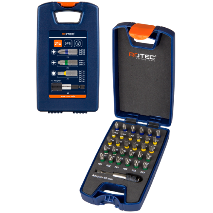 Bit-set 31-delig PH-PZ-Torx met Magnetische Snelspan Bithouder