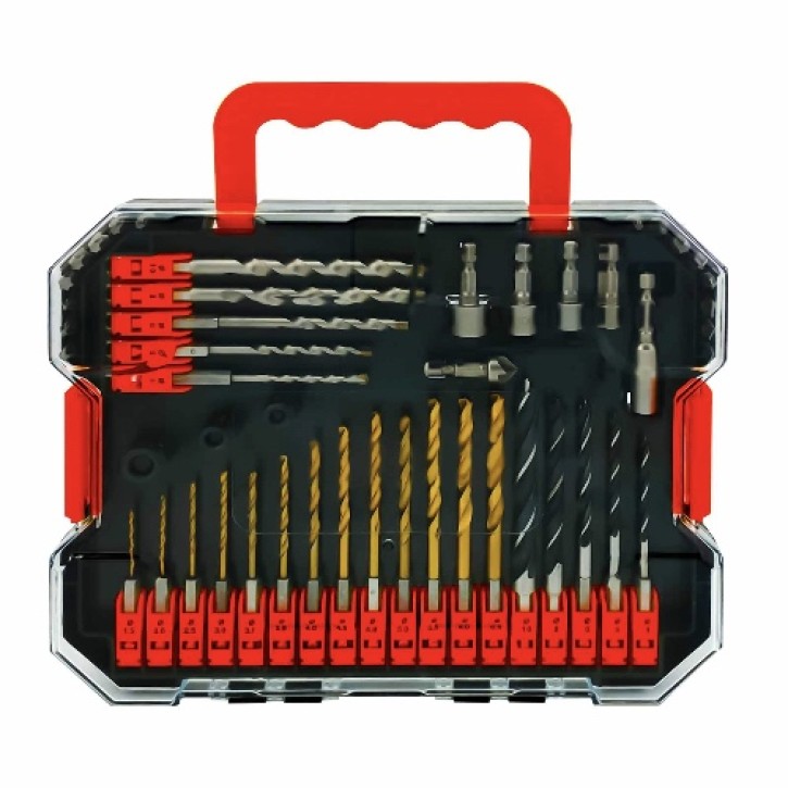 49-delige boor- en bitset met zeskantschacht in kunststof doos 49-delige boor- en bitset met zeskantschacht in kunststof doos