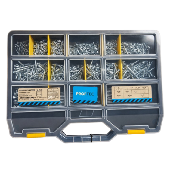 Proftec assortimentskoffer spaanplaatschroeven VZ TX20 – 2032 stuks Proftec assortimentskoffer spaanplaatschroeven VZ TX20 – 2032 stuks