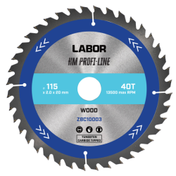 Labor HM cirkelzaagblad voor hout 115x20x2,0mm – 40T