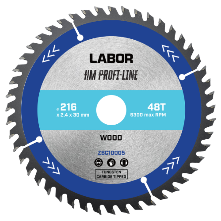 Labor HM cirkelzaagblad voor hout 216x30x2,4mm – 60T