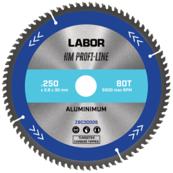 Labor HM cirkelzaagblad aluminium 250×30×2,8 mm – 80T