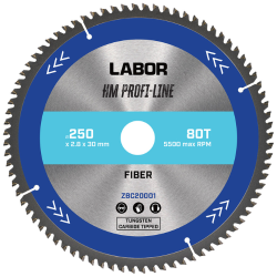 Labor HM cirkelzaagblad glasvezel 250×30×2,8 mm – 80T