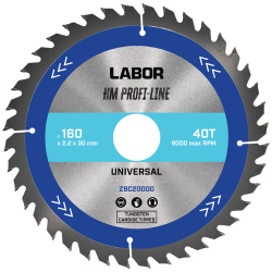 Labor HM cirkelzaagblad universeel 160x30x2,2mm – 40T