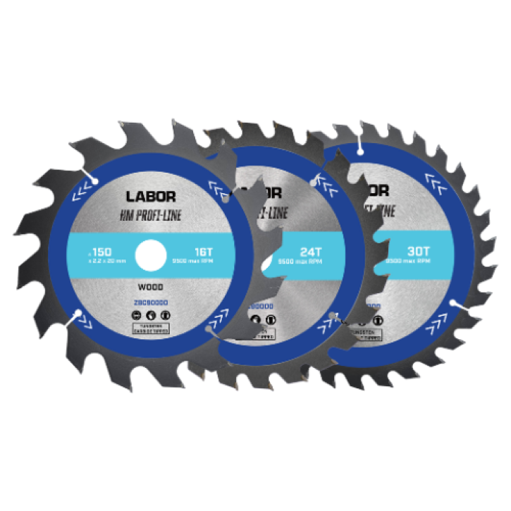 Labor HM cirkelzaagblad voor hout 150x20x2,2mm – 16/24/30T