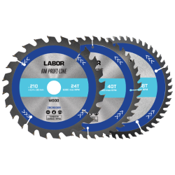 Labor HM cirkelzaagblad voor hout 210x30x2,4mm – 24/40/48T